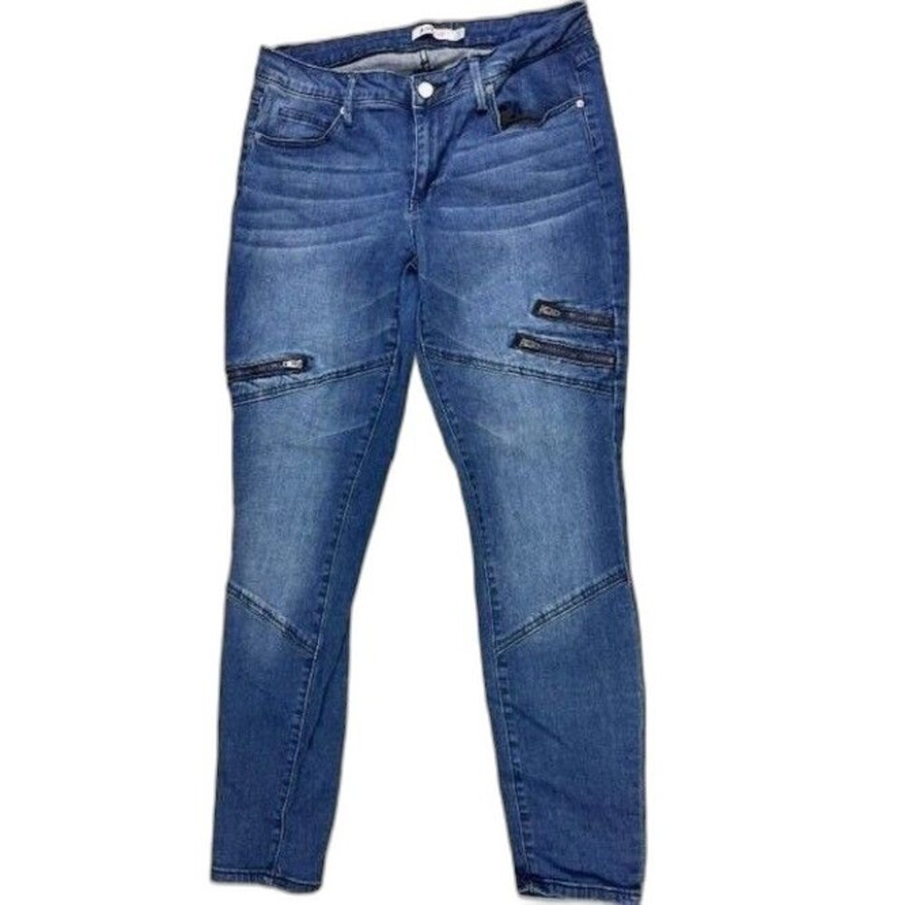 Just Fab Size 28 Womens Jeans Skinny Ankle Zipper Embellishment Stretch Low Rise